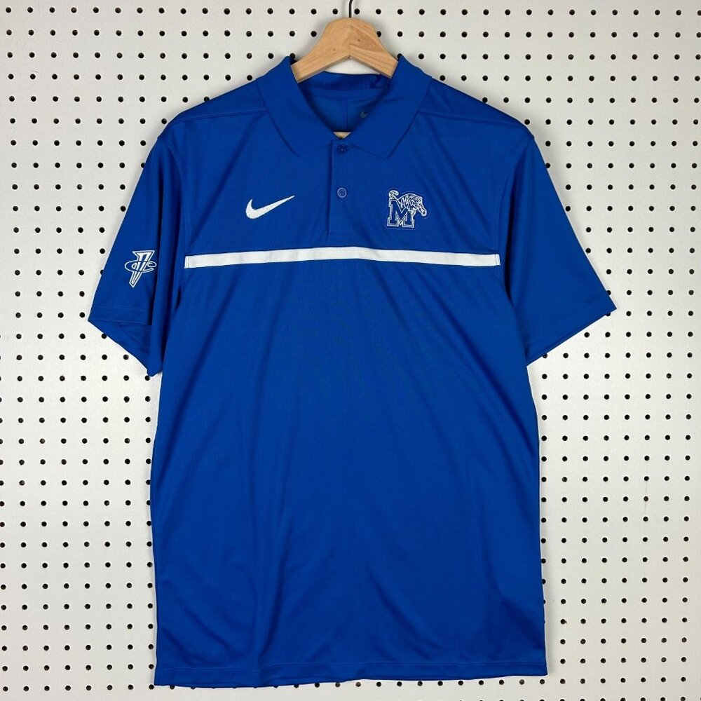 Nike 1 Cent Memphis Tigers Polo Small Blue PE‎ Basketball Penny Coach Sideline